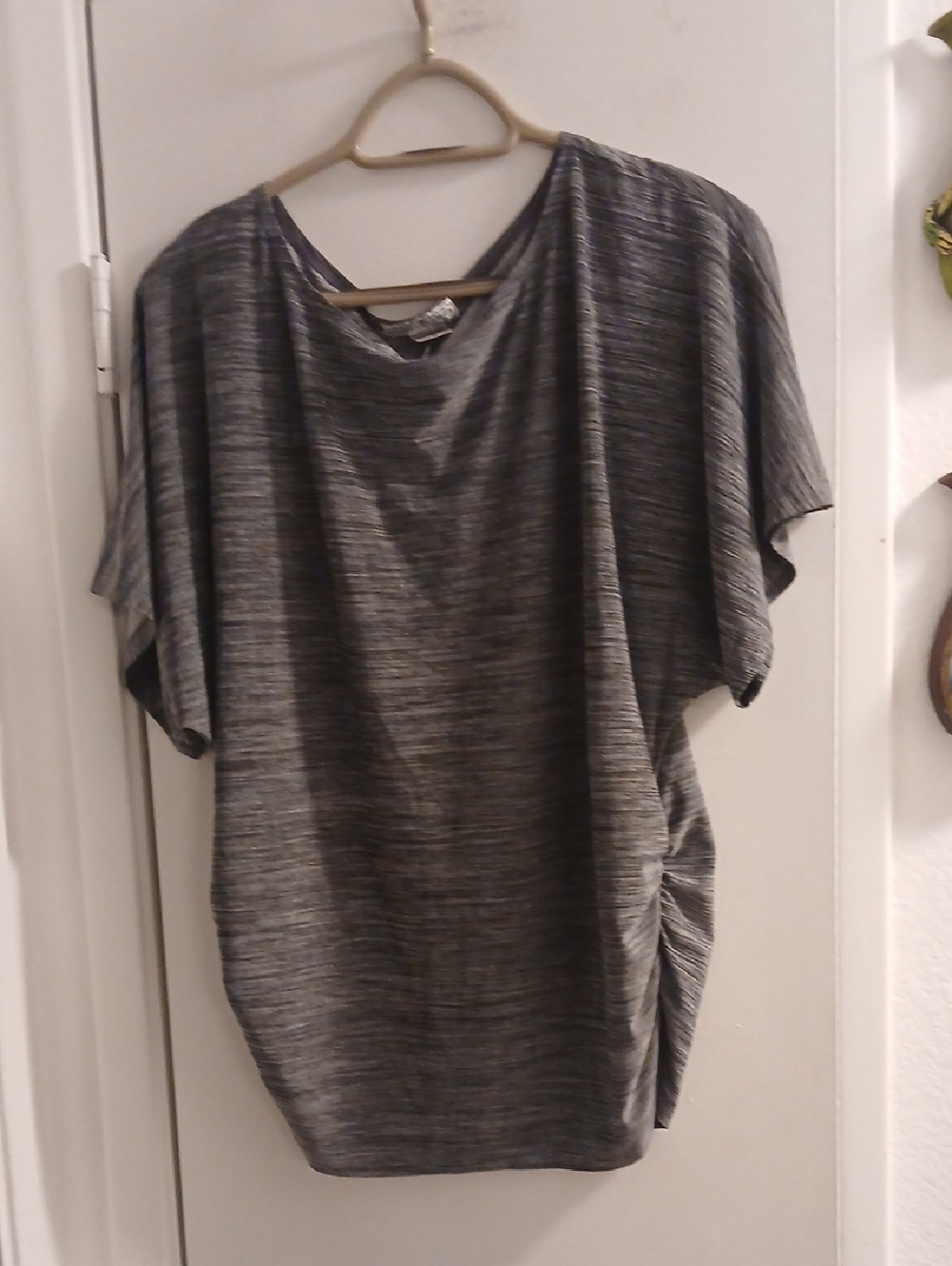 Vintage Suzie Gray Women's Short Sleeve Tee Large Polyester / Spandex Blend